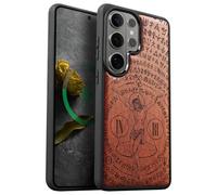 Carveit Magnetic Wooden Case for Samsung Galaxy S26 Ultra Case 2026, TPU Shockproof Cover & Wood Artisan Engraved, Compatible with MagSafe Wireless Chargers (Divine Alchemy: The Crucifix) Rosy