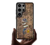 Carveit Magnetic Wooden Case for Samsung Galaxy S26 Ultra Case, Wood Artisan Engraved & Handmade Shell Inlaid, Compatible with MagSafe Wireless Chargers (The Underwater World) Walnut