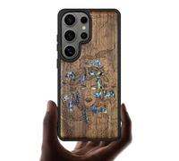 Carveit Magnetic Wooden Case for Samsung Galaxy S26 Ultra Case, Wood Artisan Engraved & Handmade Shell Inlaid, Compatible with MagSafe Wireless Chargers (The Medusa Enigma) Walnut