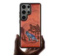 Carveit Magnetic Wooden Case for Samsung Galaxy S26 Ultra Case, Wood Artisan Engraved & Handmade Shell Inlaid, Compatible with MagSafe Wireless Chargers (Fox and woods) Rosy