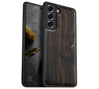 Carveit Wood Case for Galaxy S22 Case [Natural Wood & Black Soft TPU] Shockproof Protective Cover Unique Wooden Case Compatible with Samsung S22 Case (Measuring the Details-Blackwood)
