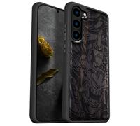 Carveit Wood Case for Galaxy S23 Case (Devil's Fury-Blackwood)