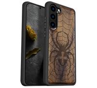 Carveit Wood Case for Galaxy S23 Case [Natural Wood & Black Soft TPU] Shockproof Protective Cover Unique & Classy Wooden Design Compatible with Samsung S23 (Web Weaver's Dominion-Walnut)