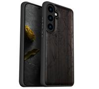 Carveit Wood Case for Galaxy S24 Case 2024 [Natural Wood & Black Soft TPU] Shockproof Protective Cover Unique Wooden Case Compatible with Samsung S24 Case (Life and Grace-Blackwood)
