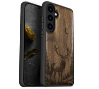 Carveit Wood Case for Galaxy S24 (Lunar Majesty Stag-Walnut)