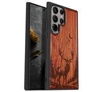 Carveit Wood Case for Galaxy S24 Ultra (Lunar Majesty Stag-Rosy)