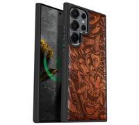 Carveit Wood Case for Galaxy S25 Ultra (Devil's Fury) Rosy
