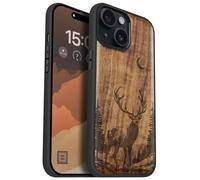 Carveit Wood Case for iPhone 15 (Lunar Majesty Stag) - Walnut