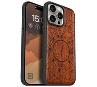Carveit Wood Case for iPhone 15 Pro Max (Nautical Time Voyage) - Rosy