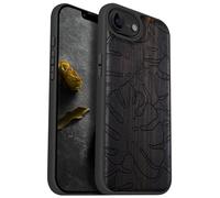Carveit Wood Case for iPhone 16e/17e - Monstera Shadows - Blackwood
