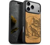 Carveit Wood Case for iPhone 18 Pro - The Enchanting Fox - Cherry | Magnetic iPhone 18 Pro Case - Compatible with MagSafe Wireless Chargers - Engraved Wood with Soft TPU Shockproof Bumper