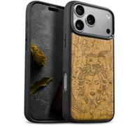 Carveit Wood Case for iPhone 18 Pro - The Medusa Enigma - Cherry | Magnetic iPhone 18 Pro Case - Compatible with MagSafe Wireless Chargers - Engraved Wood with Soft TPU Shockproof Bumper