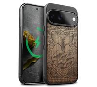 Carveit Wood Case for Pixel 11 Pro, Whale Tail in the Waves, Walnut