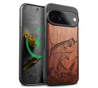 Carveit Wood Case for Pixel 11 Pro XL, The Tarpon's Leap, Rosy
