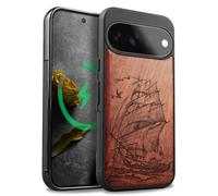 Carveit Wood Case for Pixel 11, Sailboats on the waves, Rosy