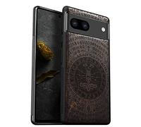 Carveit Wood Case for Pixel 7a Case [Natural Wood & Black Soft TPU] Shockproof Protective Cover Unique & Classy Wooden Phone Case Compatible with Google Pixel 7a Case (Thors Hammer-Blackwood)