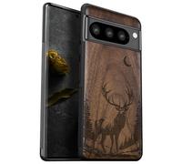 Carveit Wood Case for Pixel 8 Pro Case (Lunar Majesty Stag-Walnut)