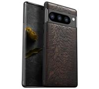 Carveit Wood Case for Pixel 8 Pro Case [Natural Wood & Black Soft TPU] Shockproof Protective Cover Unique Wooden Case Compatible with Google Pixel 8 Pro Case (Unknown Pleasures-Blackwood)