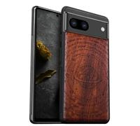 Carveit Wood Case for Pixel 8a Case [Natural Wood & Black Soft TPU] Shockproof Protective Cover Unique Wooden Case Compatible with Google Pixel 8a Case (Ptolemaic Geocentric System-Red Wood)