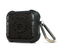 Carveit Wooden Case for AirPods 4 Case (2024) (USB-C) 4th Generation, Wood Artisan Engraved & TPU Shockproof Cover, Titanium Quick Released Clasp (Futhark Letters) Blackwood