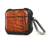 Carveit Wooden Case for AirPods 4 Case (2024) (USB-C) 4th Generation, Wood Artisan Engraved & TPU Shockproof Cover, Titanium Quick Released Clasp (Eternal Tree) Rosy