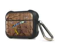 Carveit Wooden Case for AirPods Pro 2nd/1st Gen Case, Wood Artistic Engraved & Handmade Shell Inlay, TPU Shockproof Cover, Titanium Quick Released Clasp (Grim Reaper) Walnut