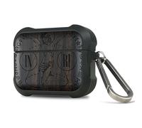 Carveit Wooden Case for AirPods Pro 3 Case (2025), Wood Artisan Engraved & TPU Shockproof Cover, Titanium Quick Released Clasp, Wireless Chargers Compatible (Divine Alchemy: The Crucifix) Blackwood