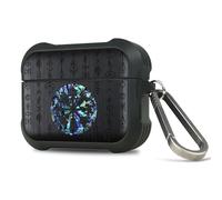 Carveit Wooden Case for AirPods Pro 3 Case (2025), Wood Artistic Engraved & Handmade Shell Inlay, TPU Shockproof Cover, Titanium Quick Released Clasp (Echoes of Viking Lore) Blackwood