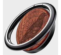 Carveit Wooden Cell Phone Ring Holder Finger Stand Metal Grip Hook Phone Kickstand Compatible With Galaxy S23 Ultra S22 iPhone 15 Pro Max 11 12 13 14 Pixel 7 6a-RedWood/Black/Raven [1 Pack]