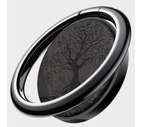Carveit Wooden Cell Phone Ring Holder Finger Stand Metal Grip Hook Phone Kickstand Compatible With Galaxy S24 Ultra S23 iPhone 15 Pro Max 11 12 13 14 Pixel 8 6a-BlackWood/Black/Tree Roots [1 Pack]