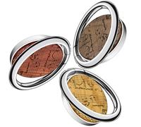Carveit Wooden Phone Ring Holder Finger Stand Metal Grip Hook Phone Kickstand Compatible With S24 Ultra S23 iPhone 15 Pro Max 13 14 Pixel 8-RedWood+Walnut+Cherry/Silver/Sheet Music [3 Pack]