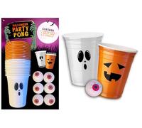 CarveKing Halloween Pumpkin & Ghost Party Beer Pong Set