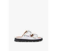 Carvela Comfort Womens Carvela Comfort Pavilion Buckle-Strap Metallic-Leather Sandals Silver Eur 38/5 UK Women