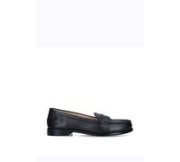 Carvela 'crackle' Leather Flats In Black Black