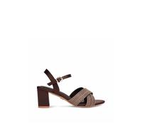 Carvela 'divine Block' Fabric Heels In Brown Brown