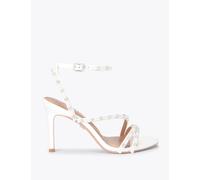 Carvela Embellished Strappy Stiletto Heel Sandals White
