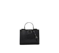 Carvela 'jessica Midi Tote 2' Croc Print Bag In Black Black One Size