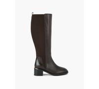 Carvela Leather Block Heel Knee High Boots Brown
