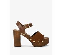 Carvela Leather Block Heels Tan