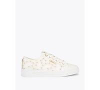 Carvela Mesh Floral Lace Up Trainers White