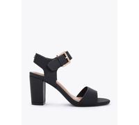 Carvela Metallic Ankle Strap Block Heel Sandals Black