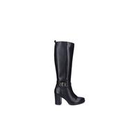 Carvela Womens Black Silver 2 Buckle-embellished Leather Knee-high Boots Eur 38/5 Uk Women
