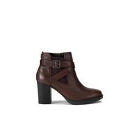 Carvela Womens Carvela Silver 2 Buckle-Embellished Heeled Leather Ankle Boots Dark Brown Eur 41 / 8 UK Women
