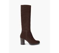 Carvela Suede Block Heel Knee High Boots Brown