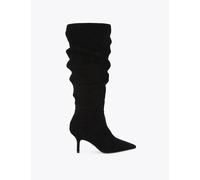 Carvela Suede Stiletto Heel Slouch Knee High Boots Black