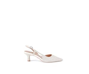 Carvela Women's 'Alina Sling' Fabric Heels in White | Size: 7 Carvela White 7