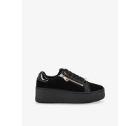 Carvela Womens Carvela Connected Zip Suede Low-Top Flatform Trainers Black Eur 41 / 8 UK Women