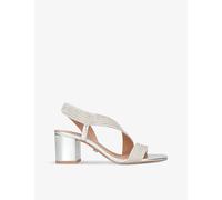 Carvela Womens Carvela Gala Crystal-Embellished Metallic-Leather Heeled Sandals Silver Eur 37 / 4 UK Women
