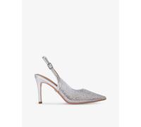 Carvela Womens Carvela Lovebird Rhinestone-Embellished Vinyl Slingback Courts Silver Eur 41 / 8 UK Women