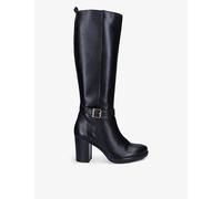 Carvela Womens Carvela Silver 2 Buckle-Embellished Leather Knee-High Boots Black Eur 36 / 3 UK Women